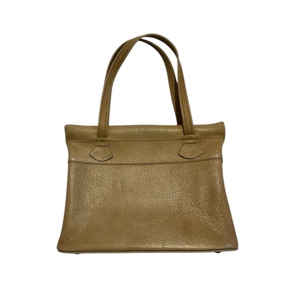 Vintage 1980s Jacob’s Authentic Cream Brown Leather Cowhide Women’s Handbag - Picture 3 of 8